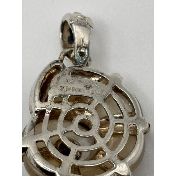 Judith Ripka Sterling Silver Mother Of Pearl Shell Pendant Vintage Design - Picture 4 of 8